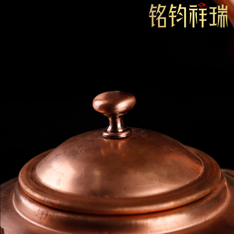 紫铜红铜壶西藏藏式手工茶壶新式茶具烧水壶长嘴壶家居厨房冷水壶