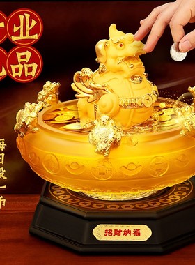 招财貔貅聚宝盆摆件客厅办公室桌面皮丘聚财装饰店铺乔迁开业礼品
