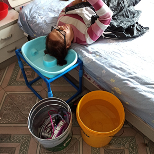 孕妇月子平躺侧躺洗头盆神器床边上 盆老病成大人女士卧带架子 床