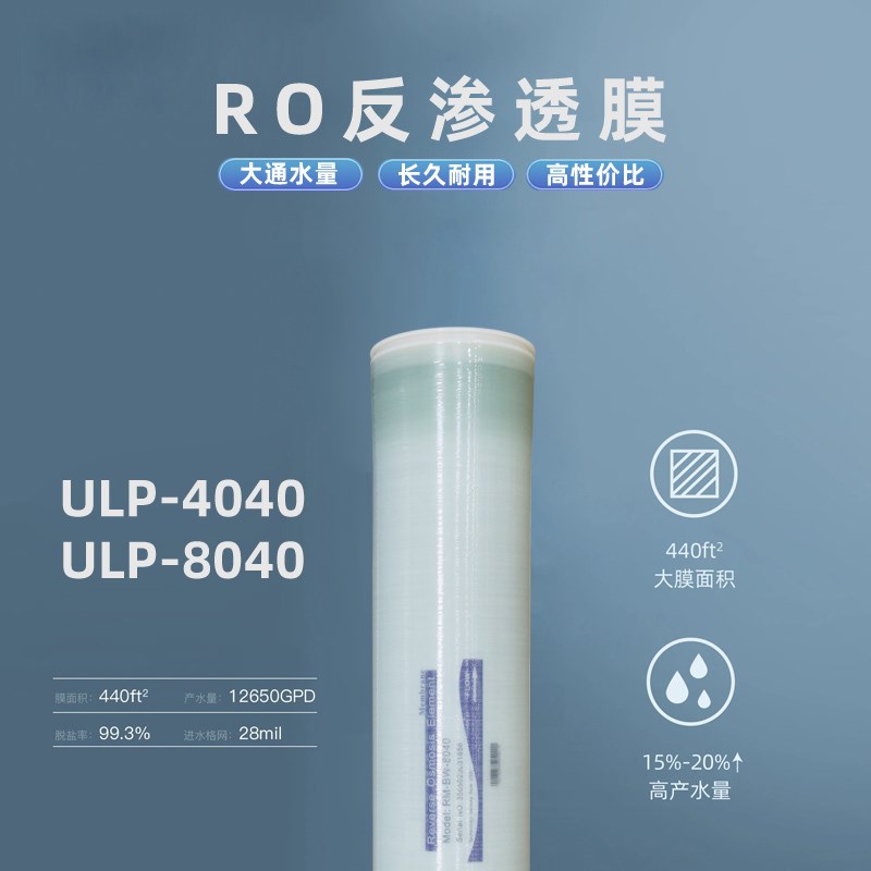 4040/8040高低压工业RO膜电泳漆抗污染大通量4寸8寸反渗陶氏东丽