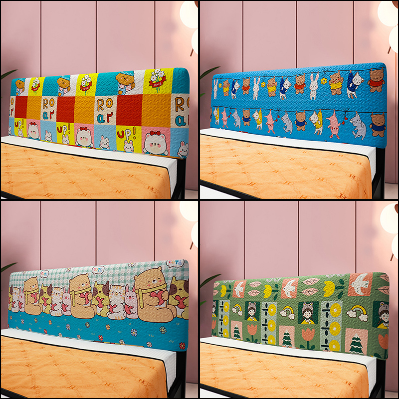 儿童卡通床头套罩万能全软包弧形定做木床靠背高级感夹棉加厚防撞