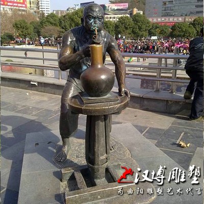 大型人物铜雕定制做玻璃钢采矿工铁路工人力拉货推车雕塑劳动小品