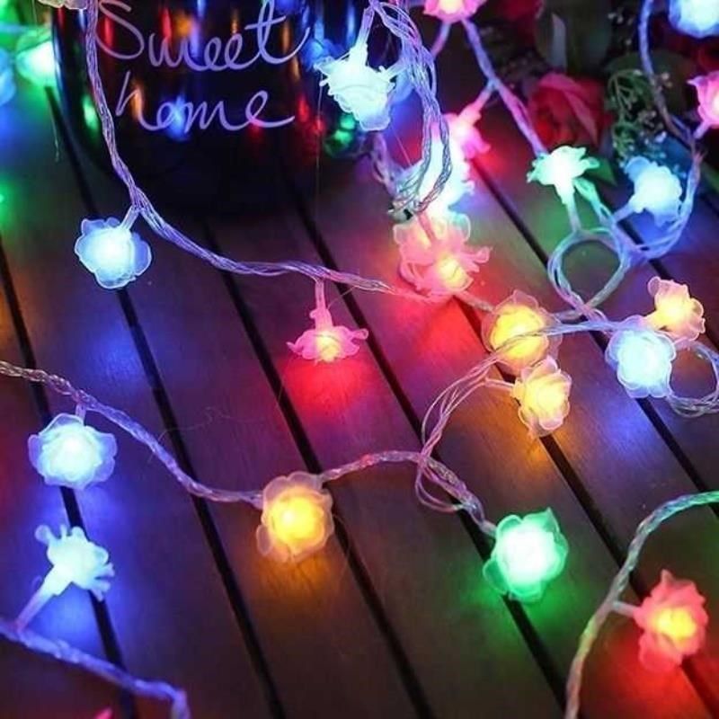 网红灯少女心玫瑰花串宿舍寝卧室房间装饰灯圣诞节日彩灯挂灯闪灯