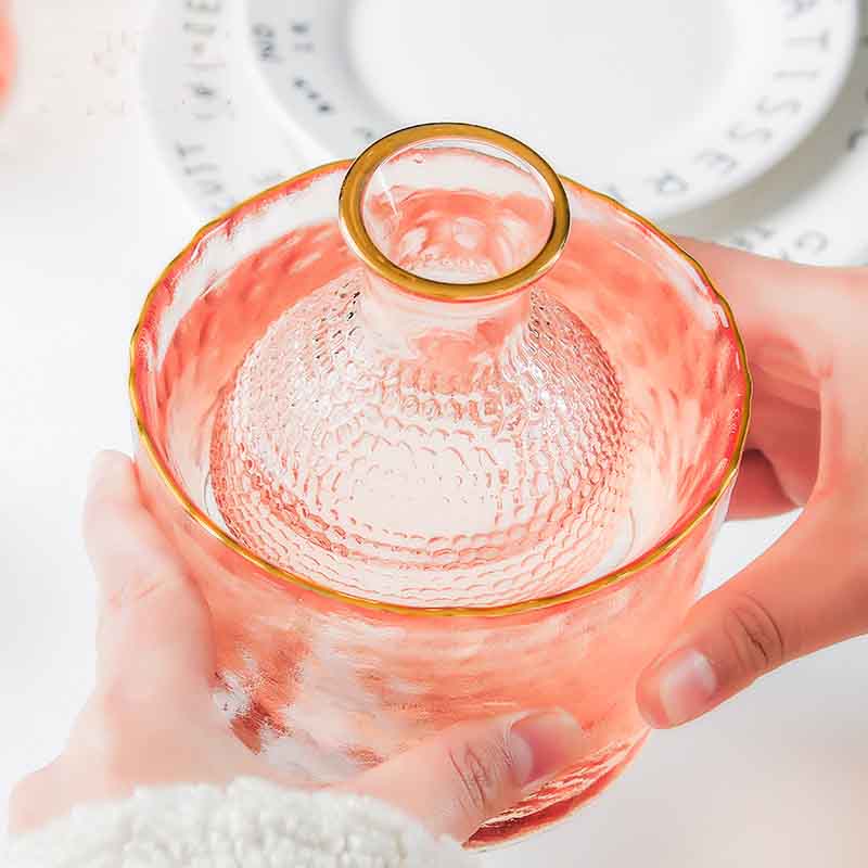 日式清酒壶套装果酒杯一口杯琥珀色锤纹玻璃白酒杯米酒杯梅酒小杯