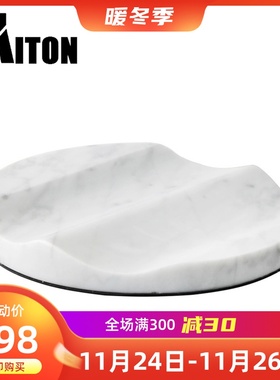 北欧圆形凹凸大理石托盘摆件样板房间茶几盘客厅波浪几何软装饰品