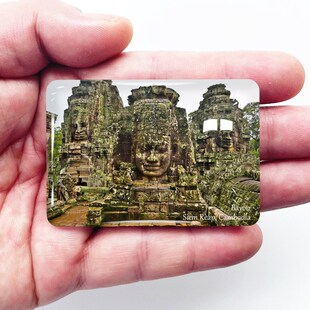 柬埔寨旅游景点冰箱贴吴哥窟巴戎寺金边王宫洞里萨湖纪念品磁性贴