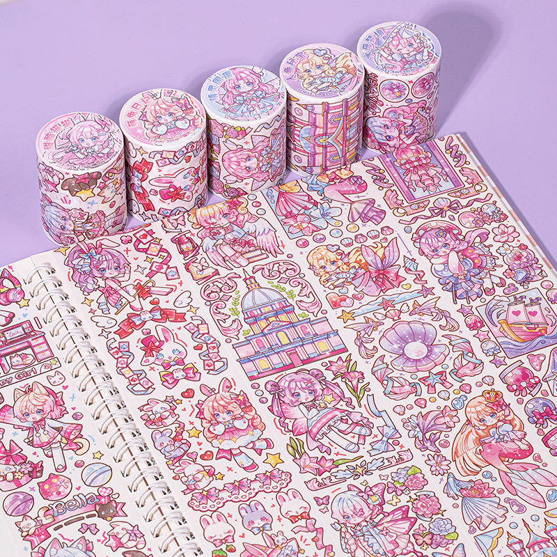 语闲贝拉甜糖歌谣和纸胶带ins风可爱萌宠人鱼公主手账diy素材贴纸