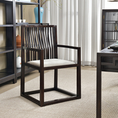 书椅扶手椅新中式 实木单人靠背书房书桌椅子家用白蜡木餐椅主人椅