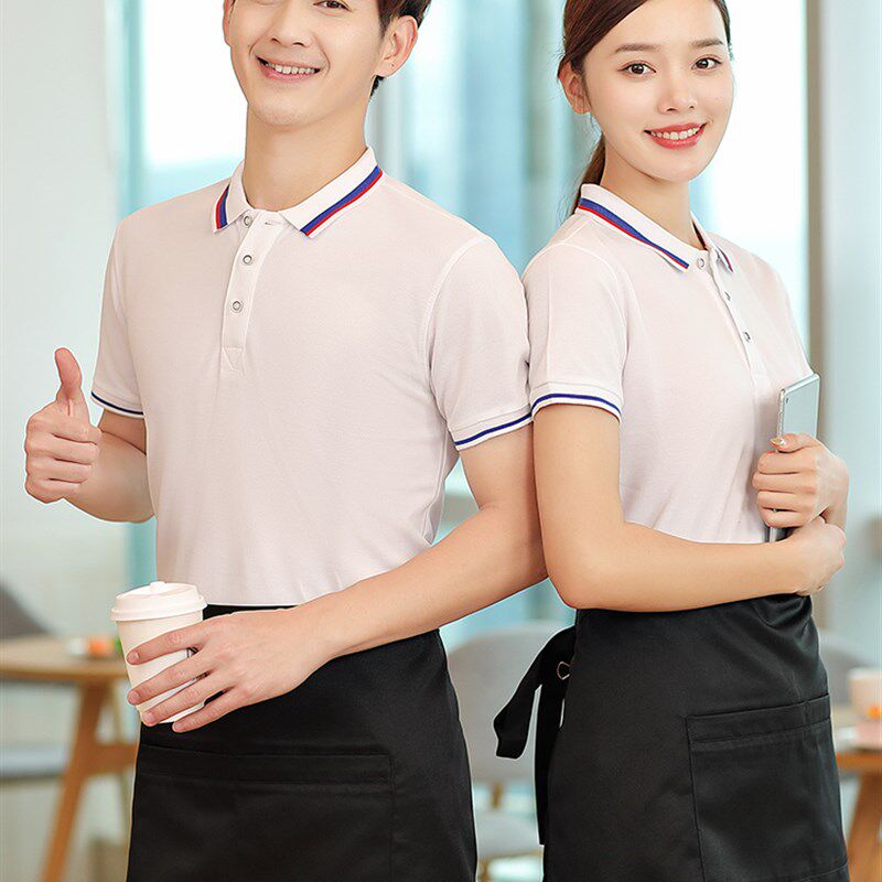 酒店服务员工作服短袖T恤快餐厅工装定制饭店餐饮火锅店制服印字
