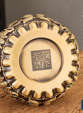 纯铜聚宝盆摆件招财聚财家用客厅玄关办公室存钱罐店铺开业乔迁礼