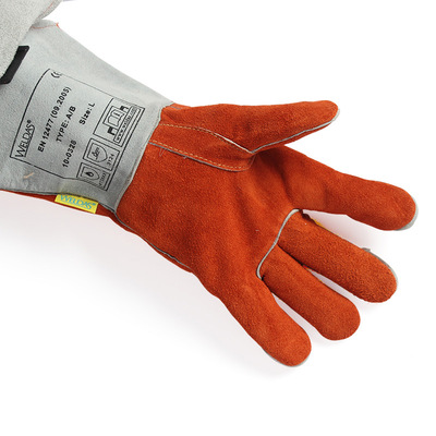 威特仕电焊手套10-0328加厚焊工防火线高温氩弧焊搬运防烫皮手套