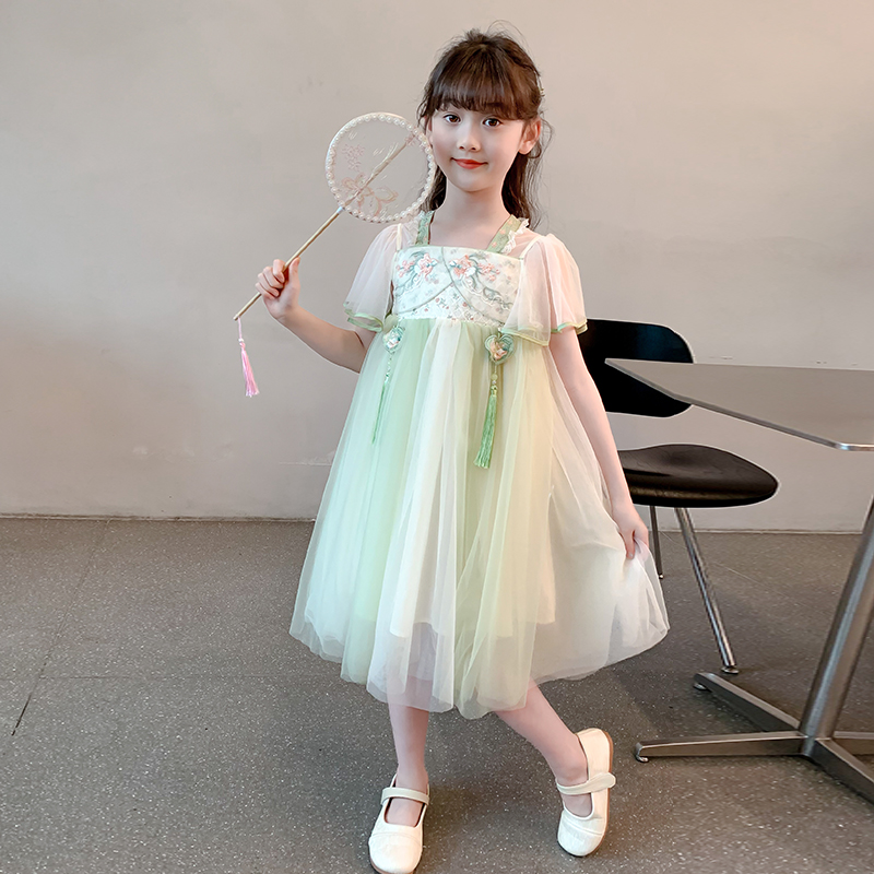 女童汉服连衣裙2024新款夏季儿童网红洋气国风公主裙夏装女孩裙子