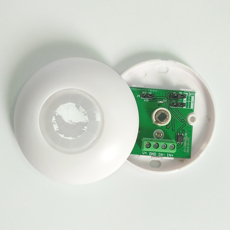 明装感应开关人体红外线传感器220V可调光感延时继电器12V干接点
