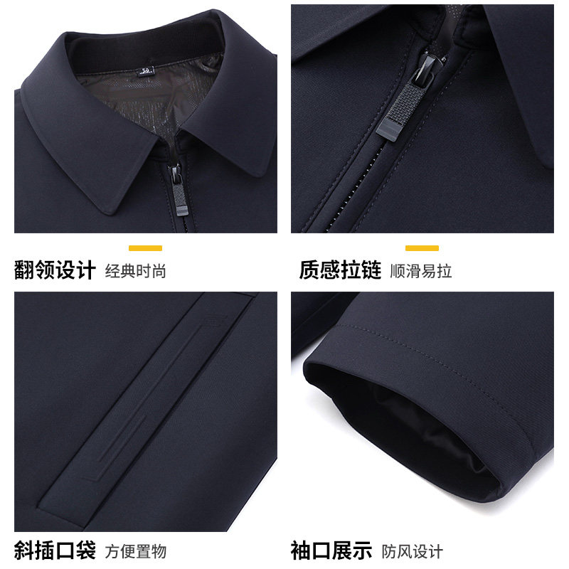 老爷车轻薄羽绒夹克男士中老年秋冬装厚款羽绒外套爸爸红色婚礼服