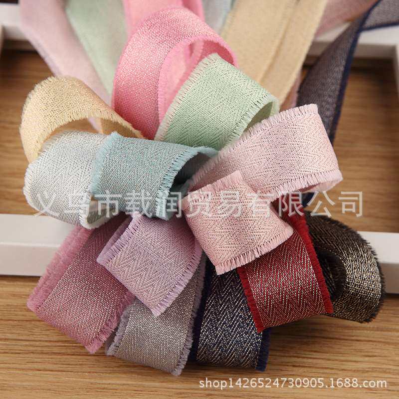 毛须人字纹银葱带diy手工发饰服装鞋帽辅料礼盒包装蝴蝶结织带