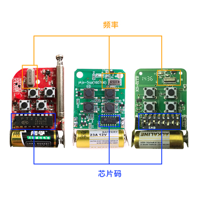 车库门遥控器卷帘门伸缩门电动卷闸防水对拷贝433315通用型钥匙