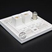 86型直通双网络电脑TV有线插座面板 TV电视插座 2个超5类直插网线