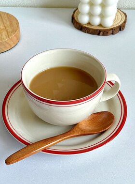 叶子家复古咖啡杯碟陶瓷杯子盘子家用精致下午茶套装甜品盘西餐盘