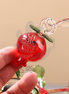 水晶石榴树摆件喜庆多子多福客厅电视柜玄关送礼开业礼品礼物摆件