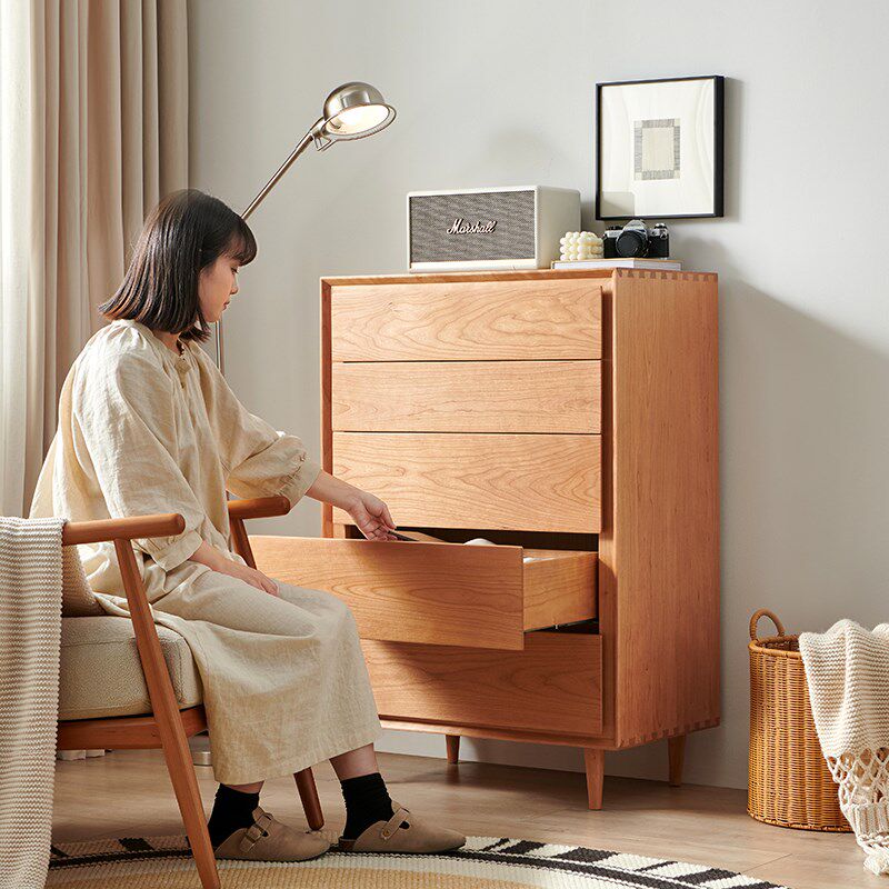 山念木作  晨夕五斗柜 北欧日式实木收纳柜卧室置物柜简约储物柜