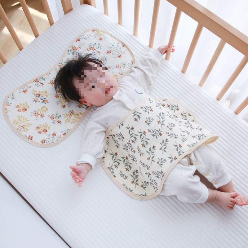 新品新生婴儿拍嗝巾垫肩防吐奶超柔软宝宝毛巾六层纯棉纱布枕巾口