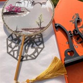 古风团扇双面绣苏绣汉服扇女跳舞扇中国风儿童圆扇古典舞蹈扇旗袍