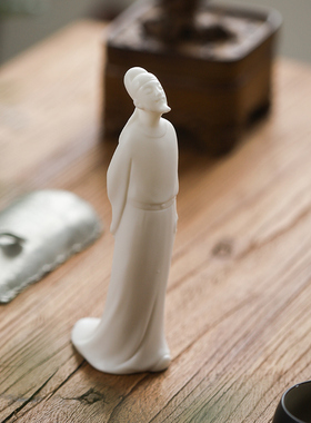 李白雕像古代人物新中式陶瓷雕塑家居书房桌面摆放工艺品装饰摆件