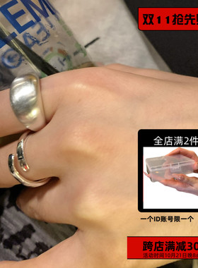 超推荐~个性叠戴古着冷淡风食指戒开口戒指女小众设计高级感指环
