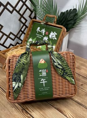 端午节高级感礼盒伴手礼夏日绿色野餐篮香囊挂件公司开业活动套装