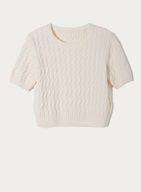 CAGLIARI EXCHANGE/卡利亚里圆领短袖短款套头衫4011020