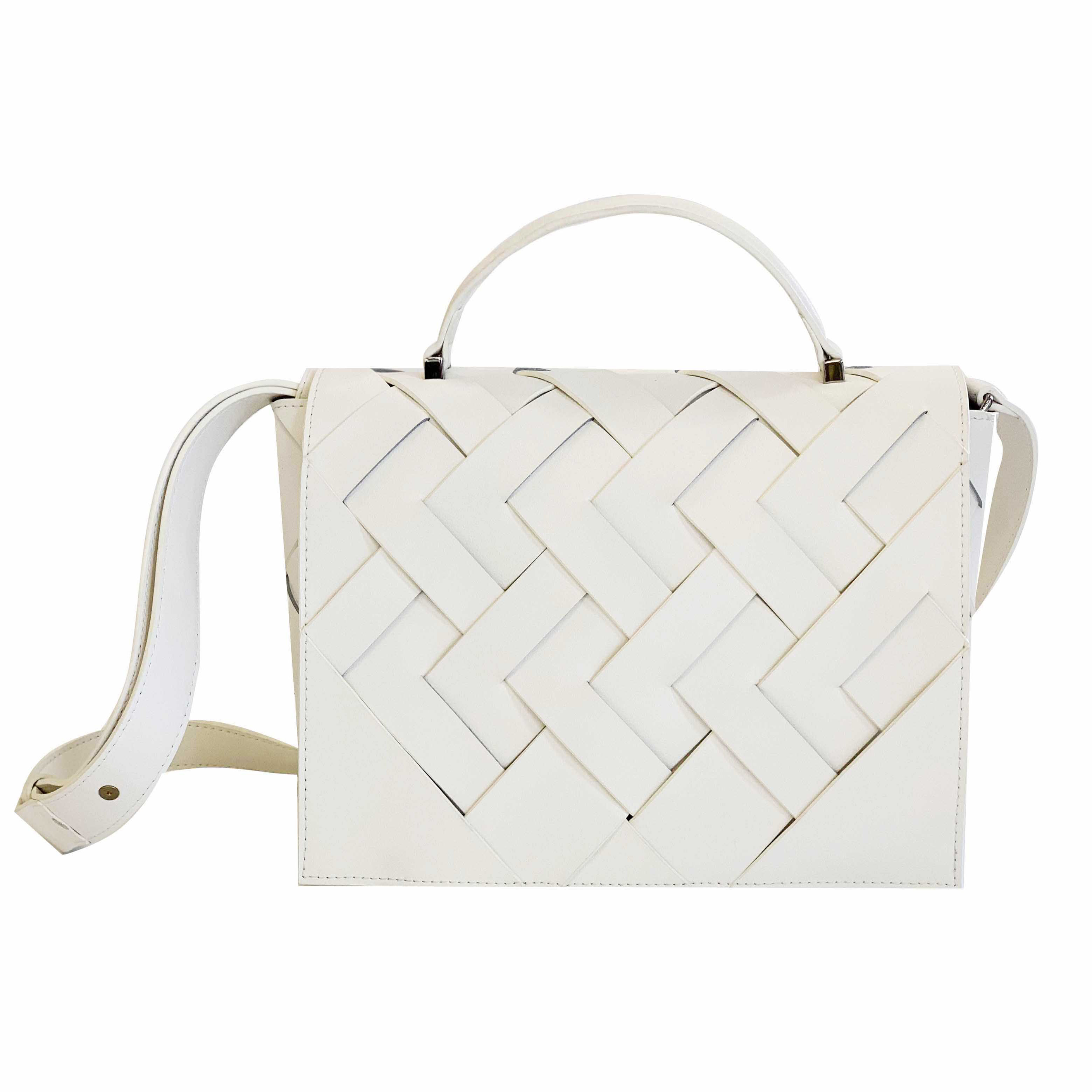 卡利亚里编织皮革斜挎包