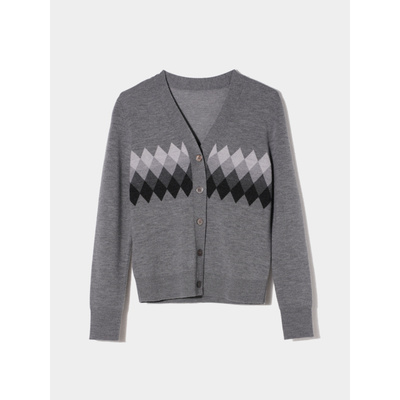 CAGLIARI EXCHANGE/卡利亚里V领多色提花开衫4013004