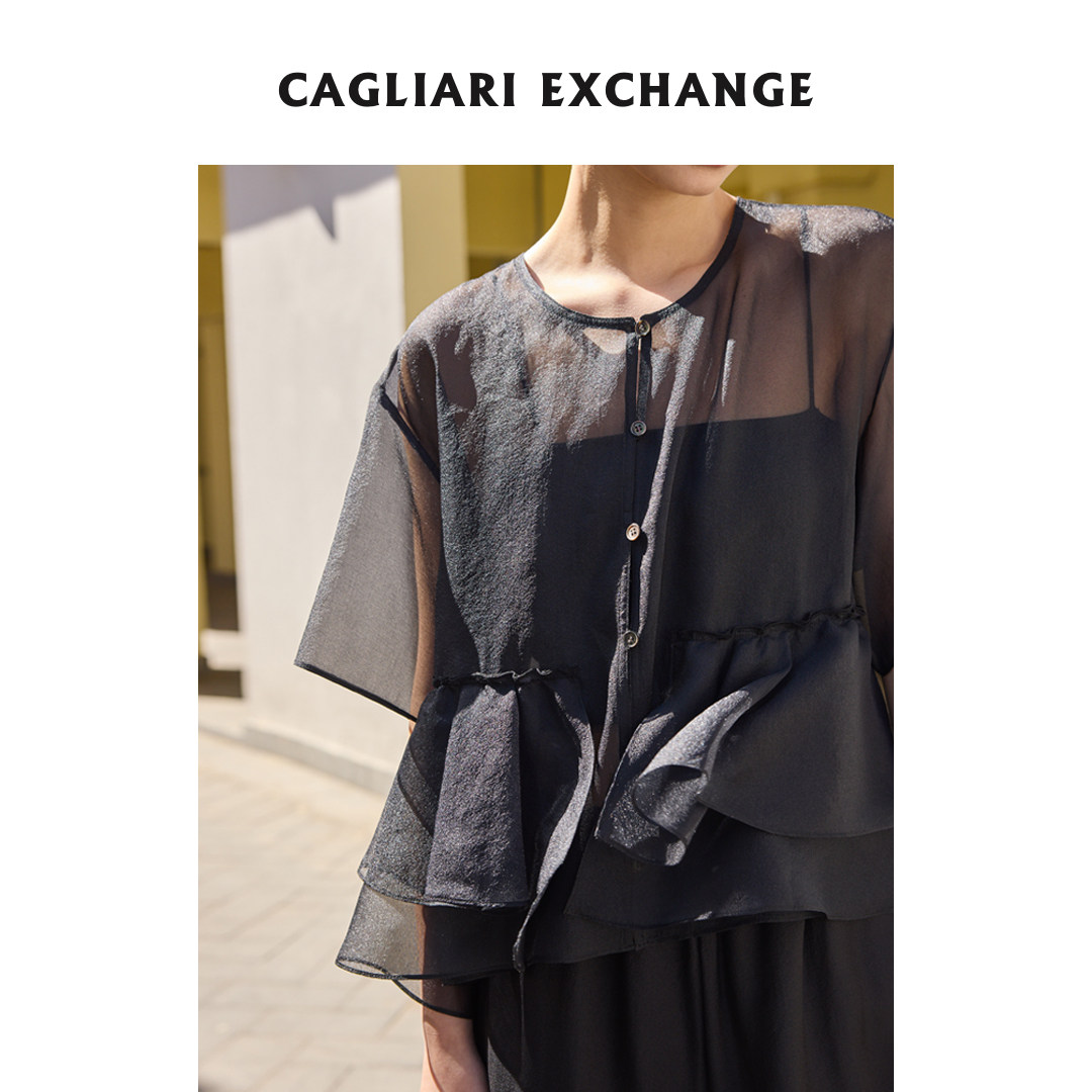 CAGLIARI EXCHANGE/卡利亚里花苞下摆短袖外套4302207,女装/女士精品,卫衣/绒衫,淘宝优惠券,粉丝福利购,淘宝优惠卷