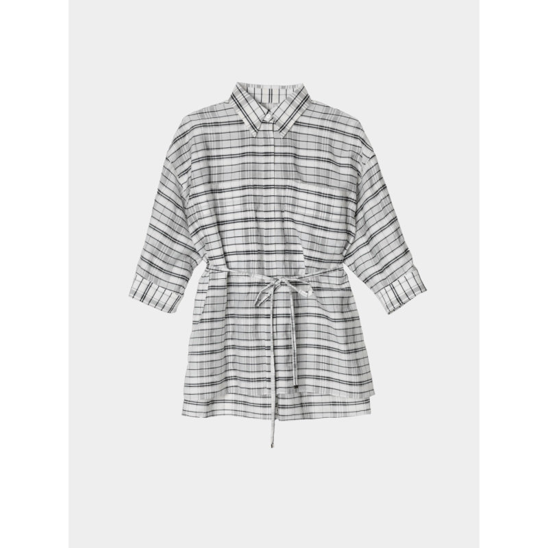 CAGLIARI EXCHANGE/卡利亚里系带格纹衬衫3904028