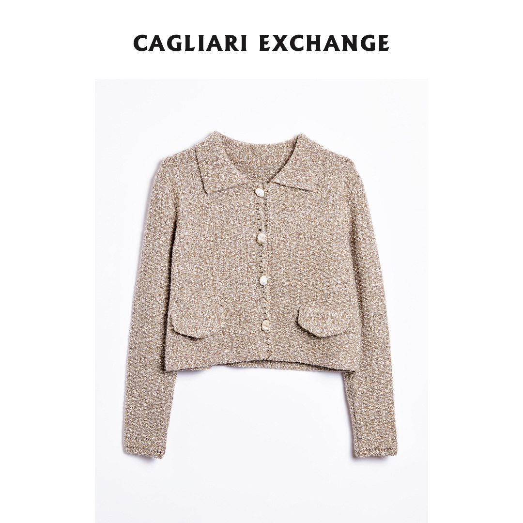 CAGLIARI EXCHANGE/卡利亚里复古短箱型珍珠扣小香外套4413008