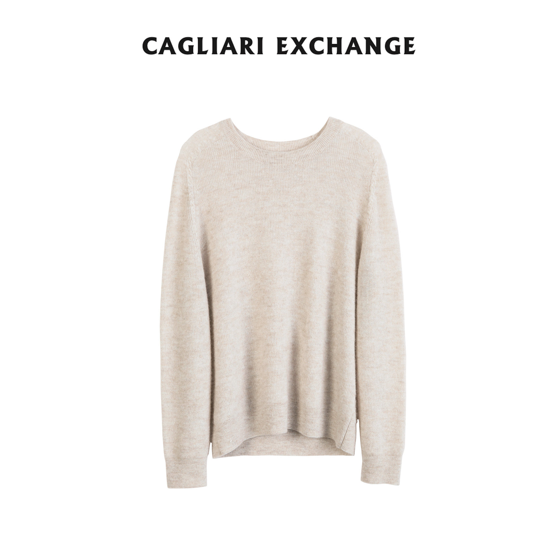 卡利亚里羊毛真丝混纺闪光毛衣