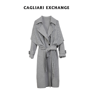 长款 卡利亚里羊毛可拆卸披肩式 大衣4408022 EXCHANGE CAGLIARI
