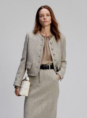 CAGLIARI EXCHANGE/卡利亚里人字纹花纱短外套4102204