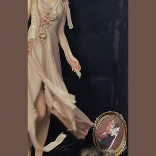 2022椿上新十里桃花玫瑰色三月立体玫瑰显白仙气漫步花丛流苏长裙