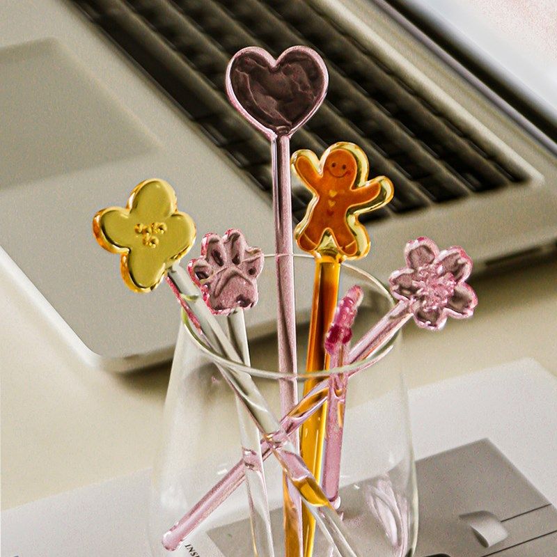 VIANNA丨彩色COLI搅拌棒玻璃咖啡搅拌勺奶粉搅拌棒调酒棒拌酸奶