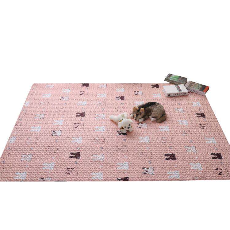 纯棉布艺地毯卧室茶几床边垫全棉爬行榻榻米地垫防滑可机洗可定制