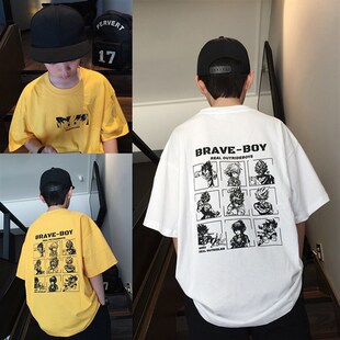 中大童T恤卡通七龙珠怀旧动漫亲子装 上衣潮 儿童嘻哈街舞男童短袖