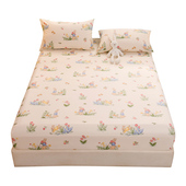 纯棉床笠单件全棉床罩席梦思床垫套保护罩儿童防滑枕套床单幼儿园