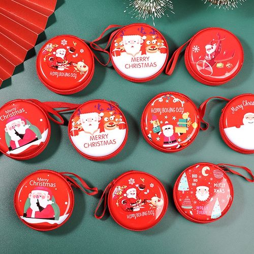 圣诞节马口铁卡通零钱包收纳盒儿童幼儿园小奖品送员工圣诞礼品