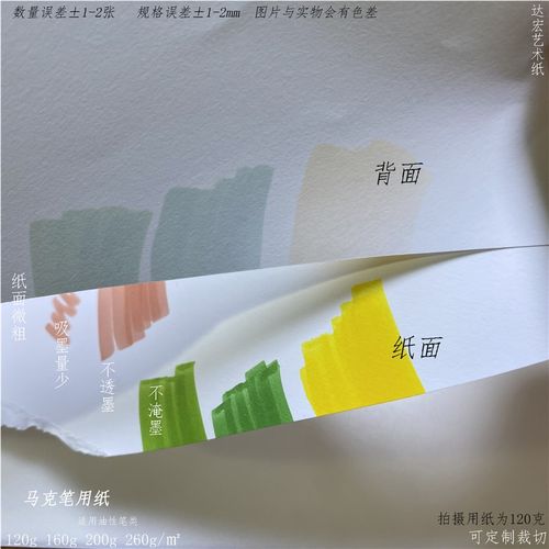 马克笔加厚纸不会透纸绘图160g不淹墨书写200g绘画卡纸260克