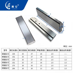 霄空特硬不锈钢快换锯齿钳口匹配4寸5寸6寸8寸霄空精密平口虎钳