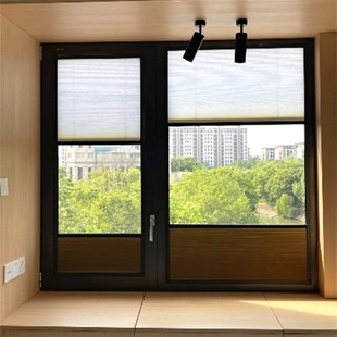 带框日夜帘内开窗双层百叶房车改装防蚊网纱窗遮阳光对开两用窗帘