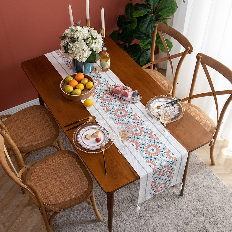 美式餐桌桌旗北欧风轻奢流苏桌巾茶几长条简约桌布电视柜鞋柜盖巾,居家布艺,万能盖巾,淘宝优惠券,粉丝福利购,淘宝优惠卷