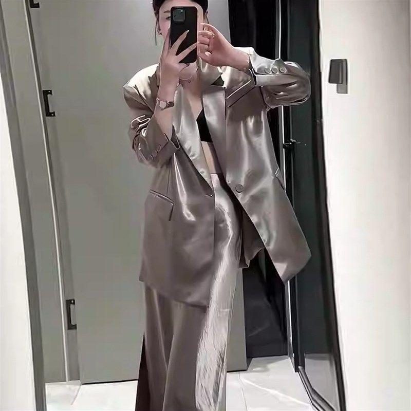 高级感休闲西装外套女春季新款气质中长款西服半身裙子两件套装女