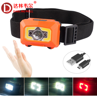 达林韦尔LED头灯搭配安全帽夜钓露营郊游野外探险救援队探洞包邮